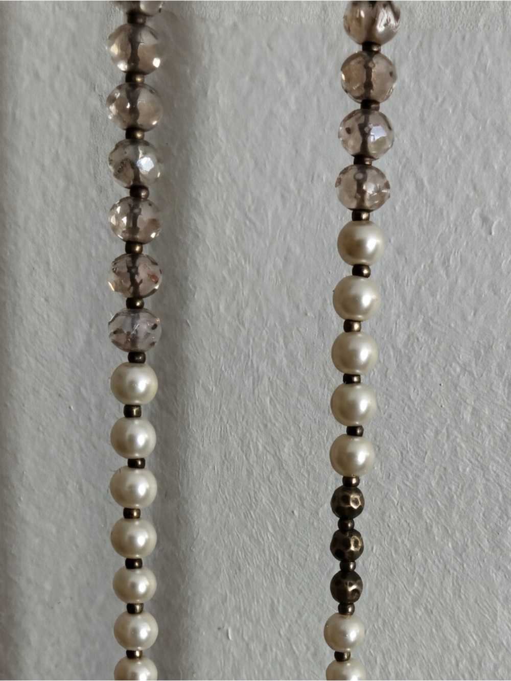 LOFT Pearl and Smoky Bead Strand Necklace